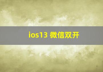 ios13 微信双开